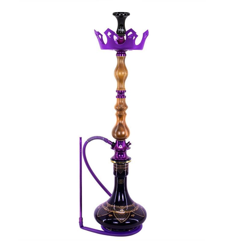 Narguile Grande Amazon Luxury REDWOOD Metal Roxo Prato Zenith Coroa Vaso Genie 30cm